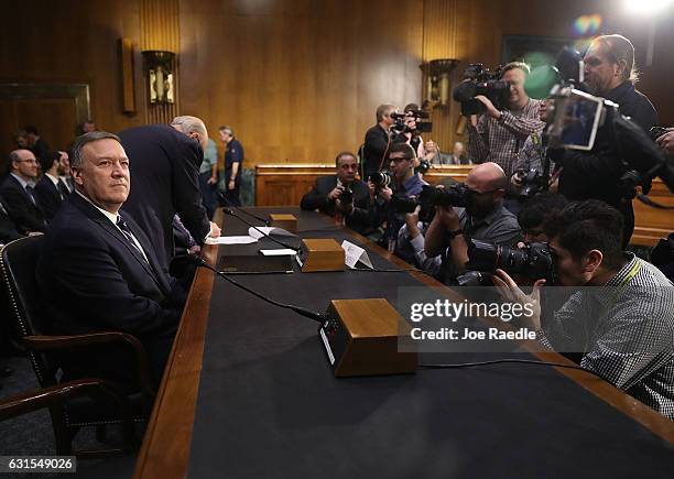 President-elect Donald Trump's nominee for the director of the CIA, Rep.Mike Pompeo attends his confirmation hearing before the Senate Intelligence...