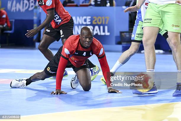 Aguiar Jaroslav 4 during Slovenia v Angola, Handball Match grup B of 25th Men´s World Championship in Metz, France, on 12 January 2017.