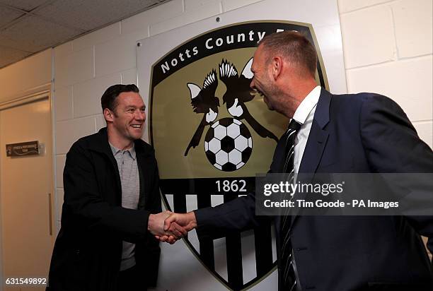 New Notts County Chairman and Owner, Alan Hardy and manager Kevin Nolan after a press conference at Meadow Lane, Nottingham.