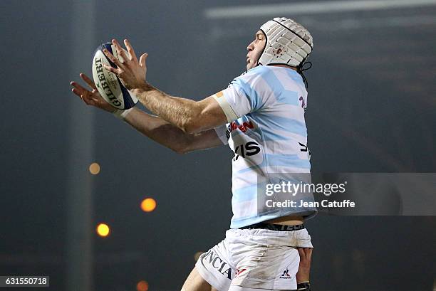 Ali Williams of Racing 92 in action during the European Rugby Champions Cup match between Racing 92 and Munster Rugby at Stade Olympique...