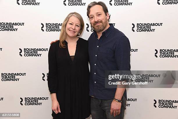 Actors Tasha Lawrence and Jeremy Shamos attend the "If I Forget" cast photocall on January 12, 2017 in New York City.