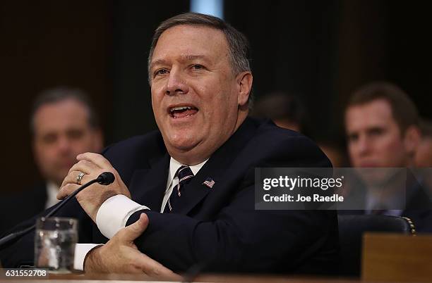 President-elect Donald Trump's nominee for the director of the CIA, Rep. Mike Pompeo attends his confirmation hearing before the Senate Intelligence...