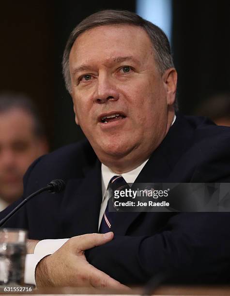 President-elect Donald Trump's nominee for the director of the CIA, Rep. Mike Pompeo attends his confirmation hearing before the Senate Intelligence...