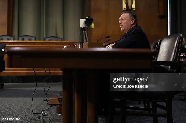 President-elect Donald Trump's nominee for the director of the CIA, Rep. Mike Pompeo attends his confirmation hearing before the Senate Intelligence...