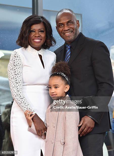 Actress Viola Davis, husband Julius Tennon and daughter Genesis Tennon attend the ceremony honoring Viola Davis with star on the Hollywood Walk of...