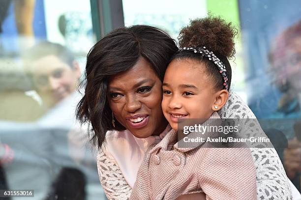 Actress Viola Davis and daughter Genesis Tennon attend the ceremony honoring Viola Davis with star on the Hollywood Walk of Fame on January 5, 2017...