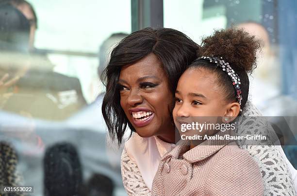 Actress Viola Davis and daughter Genesis Tennon attend the ceremony honoring Viola Davis with star on the Hollywood Walk of Fame on January 5, 2017...