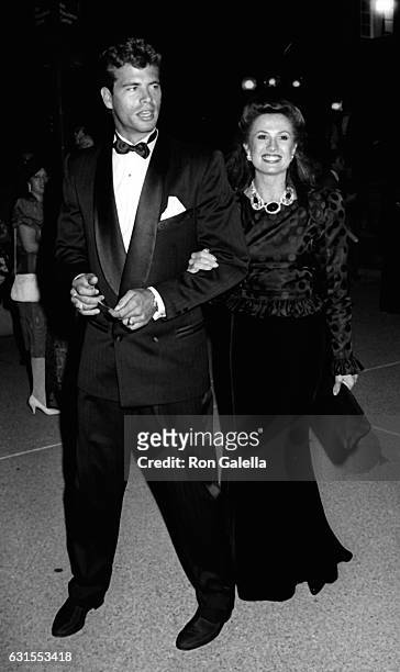 Lorenzo Lamas and Ana Alicia attend AIDS Project Los Angeles Benefit on September 19, 1985 at the Bonaventure Hotel in Los Angeles, California.
