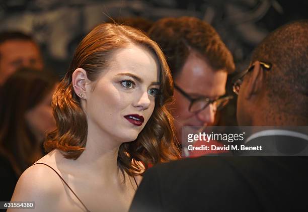 Emma Stone attends the "La La Land" Gala Screening at The Ham Yard Hotel on January 12, 2017 in London, England.