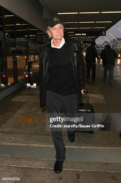 Michael Douglas is seen at LAX on January 12, 2017 in Los Angeles, California.