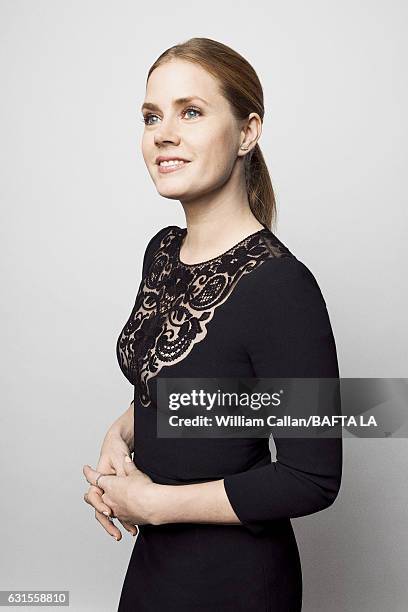 Actress Amy Adams poses for a portraits at the BAFTA Tea Party at Four Seasons Hotel Los Angeles at Beverly Hills on January 7, 2017 in Los Angeles,...