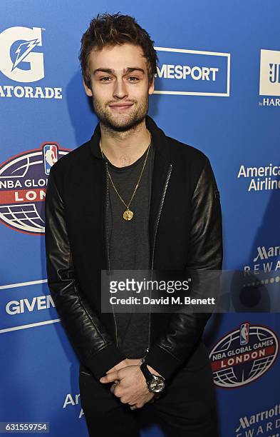 Douglas Booth attends the Denver Nuggets v Indiana Pacers game during NBA Global Games London 2017 at The O2 Arena on January 12, 2017 in London,...