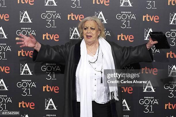 Spanish actress Terele Pavez attends the Goya cinema awards candidates 2016 cocktail at the Ritz Hotel on January 12, 2017 in Madrid, Spain.