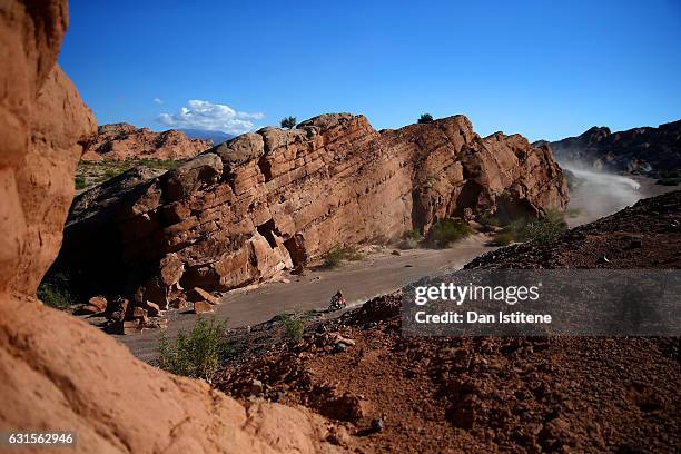 Nicolas Alberto Cardona Vagnoni of Venezuela and KTM rides a 450Rally KTM bike in the Classe 2.2 : Marathon during stage nine of the 2017 Dakar Rally...