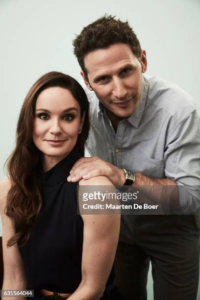 Actors Sarah Wayne Callies and Mark Feuerstein of the television show 'Prison Break' pose in the Getty Images Portrait Studio during the FOX portion...