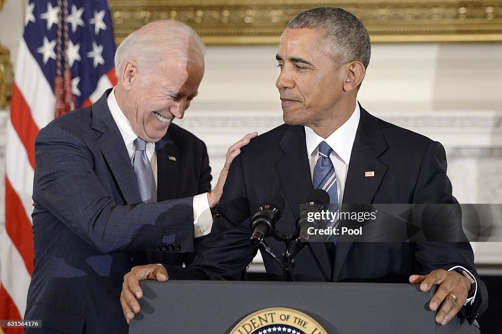 President Obama Gives Tribute To VP Biden In The State Dining Room