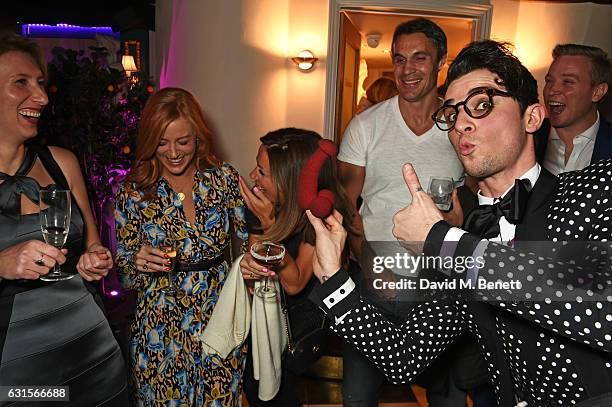 Sarah-Jane Mee, Natalie Pinkham and Adam Bidwell attends the launch of Bunga Bunga in Covent Garden on January 12, 2017 in London, England.