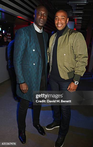 Ozwald Boateng and Thierry Henry attend the NBA Global Game London 2017 after party at The O2 Arena on January 12, 2017 in London, England.