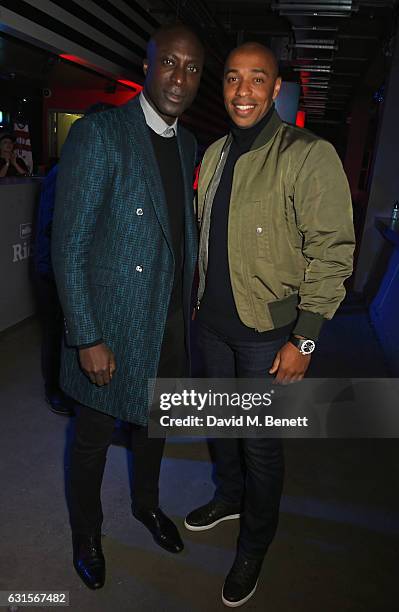 Ozwald Boateng and Thierry Henry attend the NBA Global Game London 2017 after party at The O2 Arena on January 12, 2017 in London, England.