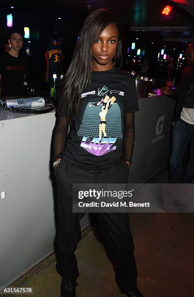 Leomie Anderson attends the NBA Global Game London 2017 after party at The O2 Arena on January 12, 2017 in London, England.