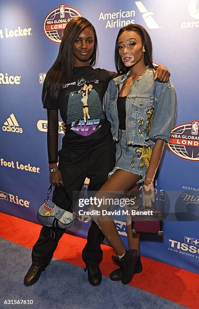 Leomie Anderson and Winnie Harlow attend the NBA Global Game London 2017 after party at The O2 Arena on January 12, 2017 in London, England.