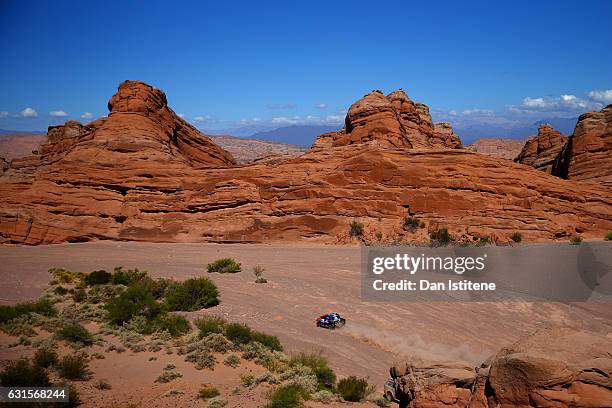 Nani Roma of Spain and Toyota Overdrive drives with co-driver Alex Haro Bravo of Spain in the Hilux Toyota car in the Classe : T1.1 : 4x4...