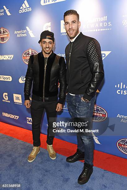Manuel Lanzini and Adrian attend the NBA Global Game London 2017 after party at The O2 Arena on January 12, 2017 in London, England.