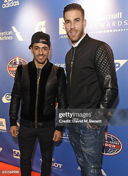 Manuel Lanzini and Adrian attend the NBA Global Game London 2017 after party at The O2 Arena on January 12, 2017 in London, England.