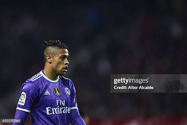 Mariano Diaz of Real Madrid CF looks on during the Copa del Rey Round of 16 Second Leg match between Sevilla FC vs Real Madrid CF at Ramon Sanchez...