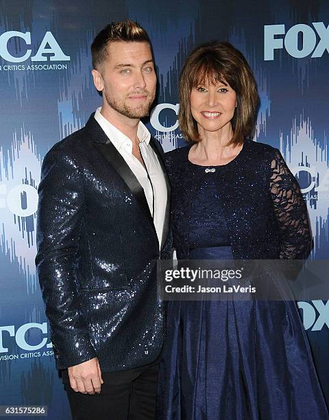 Lance Bass and Diane Bass attend the 2017 FOX All-Star Party at Langham Hotel on January 11, 2017 in Pasadena, California.