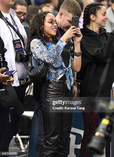 Twigs attends the Denver Nuggets v Indiana Pacers match as part of the NBA Global Games London 2017 at The O2 Arena on January 12, 2017 in London,...