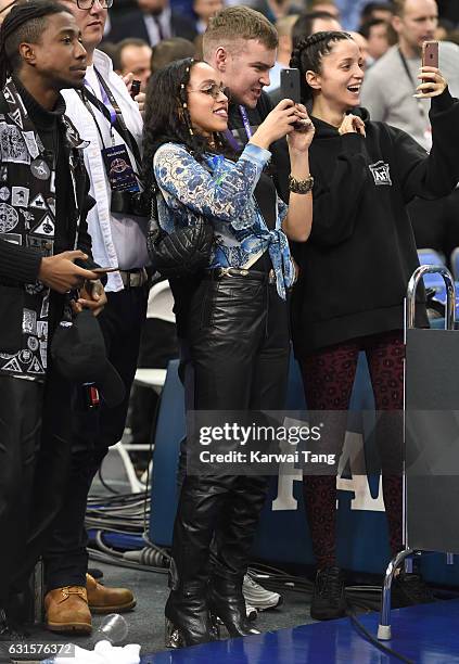 Twigs attends the Denver Nuggets v Indiana Pacers match as part of the NBA Global Games London 2017 at The O2 Arena on January 12, 2017 in London,...