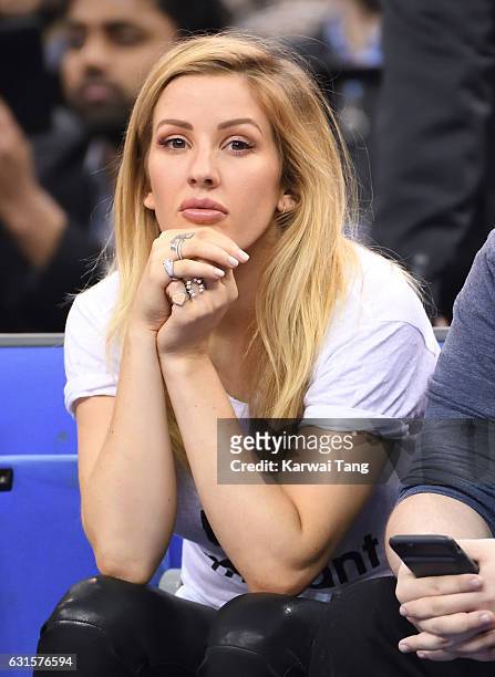 Ellie Goulding attends the Denver Nuggets v Indiana Pacers match as part of the NBA Global Games London 2017 at The O2 Arena on January 12, 2017 in...