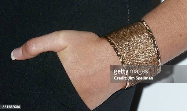 Personality Sammi Giancola, jewelry detail, attends the 80th Annual YMA Fashion Scholarship Fund Geoffrey Beene National Scholarship Awards at Grand...
