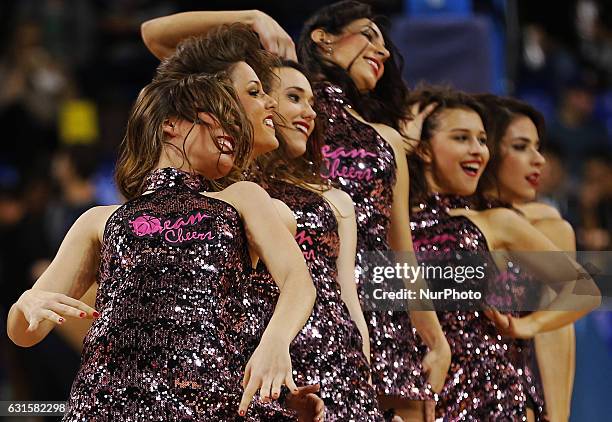 Barcelona cheerleaders during the match between FC Barcelona and Olympiacos, corresponding to the week 17 of the Euroleague, on 12 january 2017.