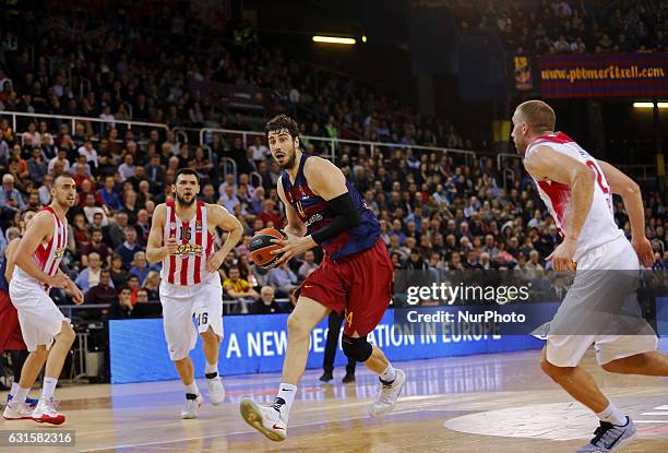 Ante Tomic during the match between FC Barcelona and Olympiacos, corresponding to the week 17 of the Euroleague, on 12 january 2017.