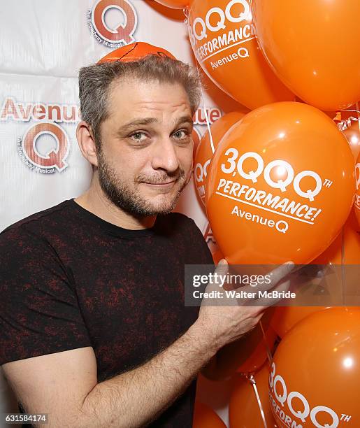 Jeff Marx attends the 'Avenue Q" 13th Anniversary and 3,QQQ Performance with Bar Mitzvah Party at the New World Stages on January 12, 2017 in New...