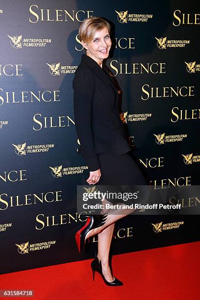 Melita Toscan du Plantier, dressed in Dior, attends the "Silence" Paris Premiere at Musee National Des Arts Asiatiques - Guimet on January 12, 2017...