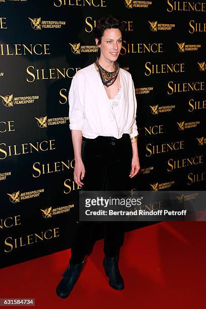 Actress Julie Fournier attends the "Silence" Paris Premiere at Musee National Des Arts Asiatiques - Guimet on January 12, 2017 in Paris, France.