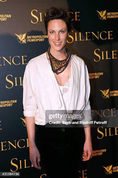 Actress Julie Fournier attends the "Silence" Paris Premiere at Musee National Des Arts Asiatiques - Guimet on January 12, 2017 in Paris, France.