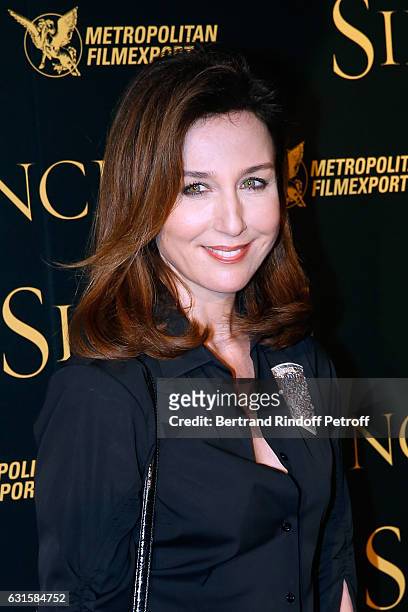 Actress Elsa Zylberstein attends the "Silence" Paris Premiere at Musee National Des Arts Asiatiques - Guimet on January 12, 2017 in Paris, France.