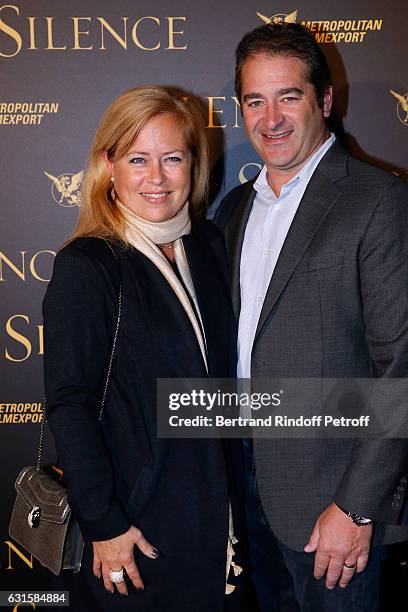 Executive Producers of the movie Michelle Verdi and Chad A. Verdi attend the "Silence" Paris Premiere at Musee National Des Arts Asiatiques - Guimet...