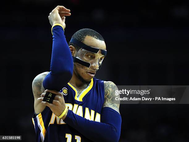 Indiana Pacers Monta Ellis during the NBA Global game at the O2 Arena, London. PRESS ASSOCIATION Photo. Picture date: Thursday January 12, 2017. See...