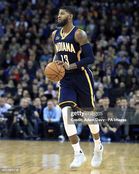 Indiana Pacers George Paul during the NBA Global game at the O2 Arena, London. PRESS ASSOCIATION Photo. Picture date: Thursday January 12, 2017. See...