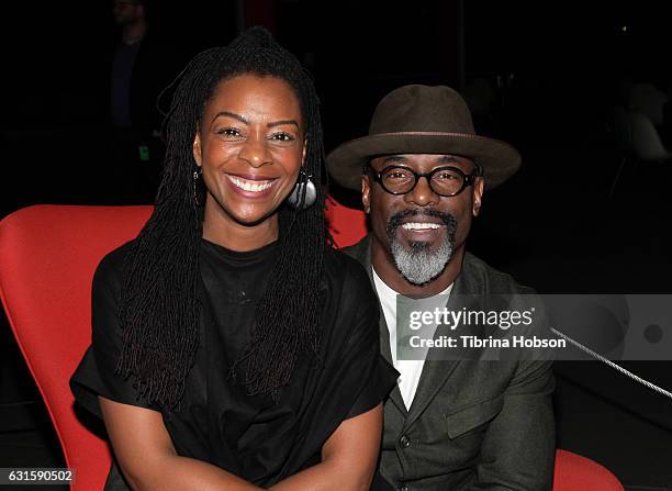 Jenisa Garland and Isaiah Washington attend the premiere of Magnolia Pictures 'I Am Not Your Negro' at LACMA on January 12, 2017 in Los Angeles,...