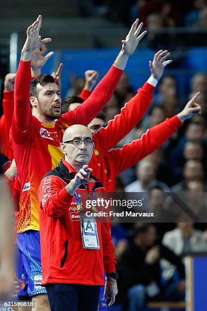 Jordi Ribera Romans coach of Spain during the IHF Men's World Championship match between Spain and Iceland, preliminary round, at on January 12, 2017...