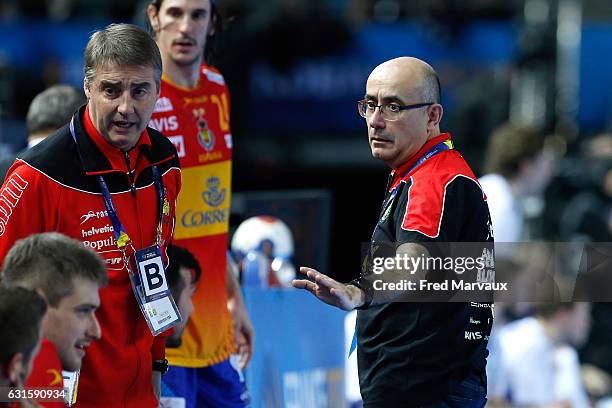 Jordi Ribera Romans coach of Spain during the IHF Men's World Championship match between Spain and Iceland, preliminary round, at on January 12, 2017...