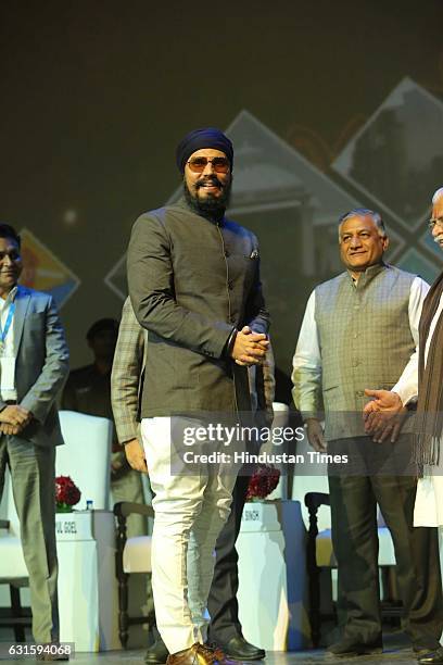 Bollywood actor Randeep Hooda during the first Pravasi Haryana Divas, organised by Government of Haryana with Confederation of Indian Industry at...