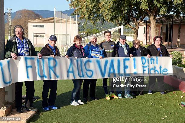 Valentin Stocker of Hertha BSC with fans during the training camp on January 13, 2017 in Palma de Mallorca, Spain.