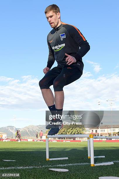 Thomas Kraft of Hertha BSC during the training camp on January 13, 2017 in Palma de Mallorca, Spain.